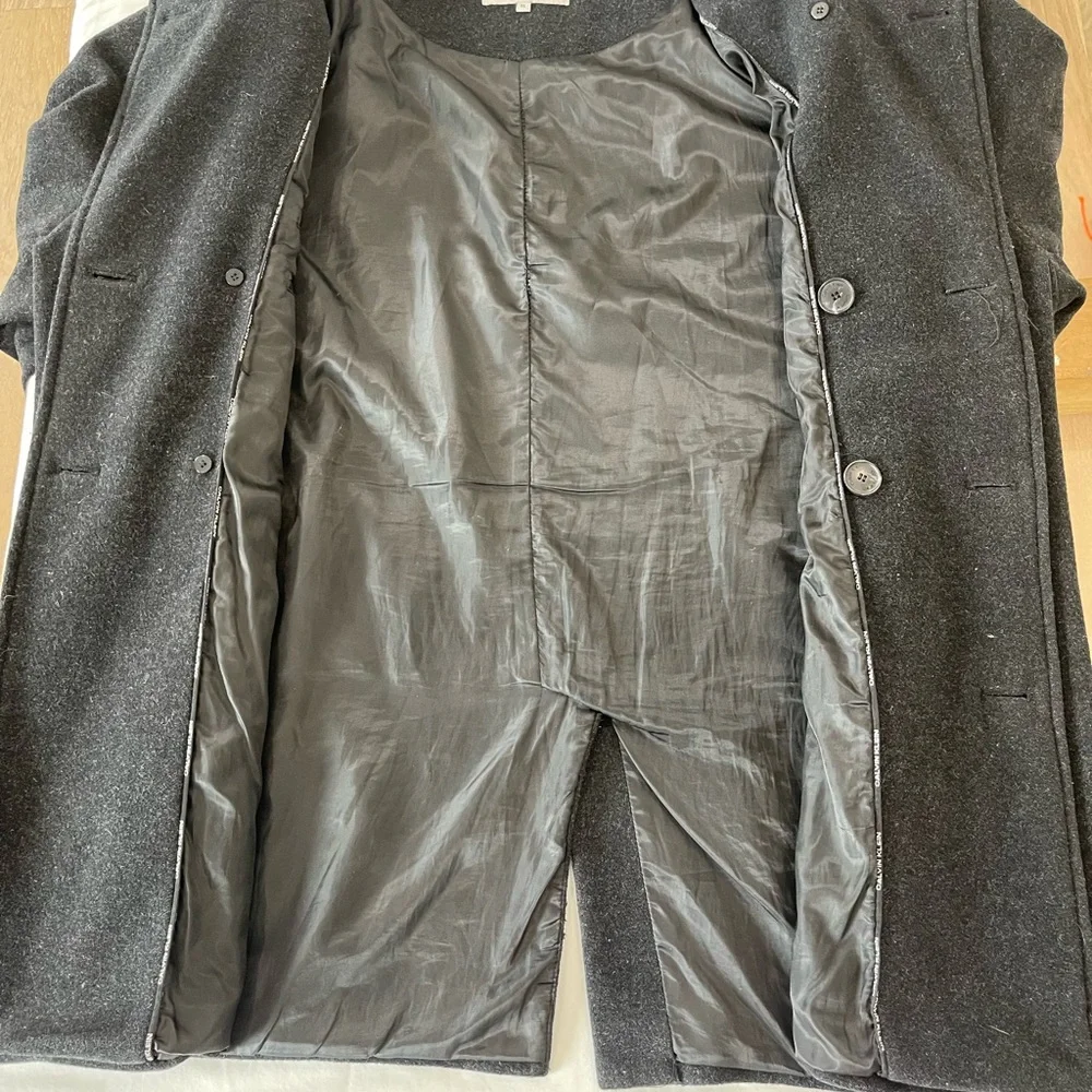 Calvin Klein Charcoal Pea Coat - Picture 6 of 11